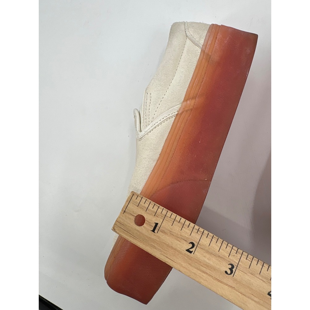 Vans Classic Slip-On Stacked Cream Suede Translucent Orange Platform Shoes 8.0 - Picture 4 of 6